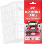 MESS Dissolvable Food Labels for Containers – Mason Jar Labels - Dissolvable Labels Work in 30 Seconds – Removable Freezer Labels for Food Containers - Canning Labels - Kitchen Stickers