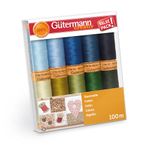 Gutermann Thread Set: Natural Cotton C. No.50: 10 x 100 m: Colour Assortment 5