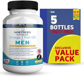 Northern Naturals Omega 3 Fish Oil for Men, 60 Softgels, 720mg Omega-3, Fast Absorbing, Eye Moisture & Joint Support (5)
