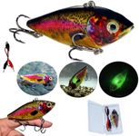Abziyat Fishing Lure Bait Swimbait Vibration Electric Minow USB Charge Wobblers Flashing LED Light 3.1inch Vivid Fish (C)