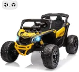 12V Ride on UTV Car, Licensed Can-Am Electric Off-Road UTV Car, Kids Truck w/Remote Control, Large Seat, Music, LED Lights, Spring Suspension, Ride on Toy for Boys Girls