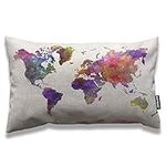 AOYEGO World Map Throw Pillow Cover