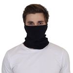 SOUL eTHICS Men Premium Cotton Breathable, Stretchable Full Black Face Mask For Winter, Dust, Cold, Protection, Bike Riding, Helmet Cap (Bandana Face Mask)