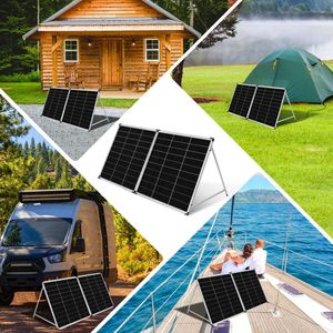 DOKIO 200W Foldable Portable Solar Panel Suitcase – 12V Monocrystalline with 20A Controller