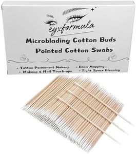 Pointed Cotton Swabs - 4 Inch Microblading Cotton Buds with Wooden Sticks - Precition Tip Cotton Swabs for Makeup Touch-ups - Tattoo Permanent Supplies (600 pcs - double tips)