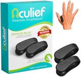 Aculief 2-Pack Wearable Natural Acupressure Support for Relaxation, Headache, Migraine, Stress Alleviation & Tension Relief, Soothes Muscle Pain Simple & Effective (Small/Black)