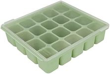 PETINUBE Baby Food Storage Silicone Cubes with Clip-On Lid Freezer Tray Baby Food Soups Purees Ice Easy and Safe Design Made in Korea (20 Celadon Green)