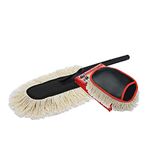 JOPASU Car Duster Brush & Mini Duster Brush Combo Pack With 100% Wax Treated Cotton Strands For Cleaning Dry Dust Om Cars & Bikes. Scratch Proof, Water Saver & Eco-Friendly Brush For Dusting, Black