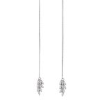 ZAVYA 925 Sterling Silver Cubic Zirconia CZ Designer Tassel Sui Dhaga Rhodium Plated Earrings | Stylish Silver Jewellery | Gift for Womens & Girls | With Certificate of Authenticity & 925 Hallmark