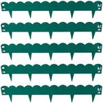 Sunnydaze 16.7' Scalloped Metal Landscape Edging Border - 5-Pack of 41.75" x 7.25" Steel Garden Edging - Green