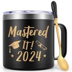 Lifecapido Graduation Gifts, Mastered It 2024 Coffee Mug, Masters Degree Graduation Gifts, 2024 Graduation Gifts for Him Her College Graduates, MBA Graduation College Gift 2024,14oz Travel Mug, Black