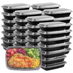 Meal Prep Container, 26 oz [50 Pack]-Single 1 Compartment Food Meal Prep Containers Reusable, BPA Free Extra-thick disposable Food Storage Containers with Lids Microwave Dishwasher Freezer Safe