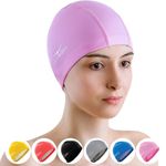 Spandex Swim Cap with Protective Layer // Comfortable Swimming Caps for Adult Men Women and Kids