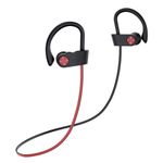 TONEMAC U8 Wireless Earbuds Bluetooth, Bluetooth Headphones Wireless,Sports Earphones IPX7 Waterproof,IPX7,15 Hrs Playtime,Sport Earbuds Wireless for Gym Workout Running,Red