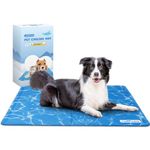 Nobleza Dog Cooling Mat, M 65x50cm Durable Leakproof Pet Cool Mat, Non-Toxic Gel Self Cooling Pads, Scratch-Resistant Cooling Bed Mattress for Medium Dogs Cats Puppy in Hot Summer, Blue