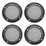 uxcell 4Pcs Speaker Grill Cover 3.5 Inch 107mm Mesh Decorative Circle Subwoofer Guard Protector Black