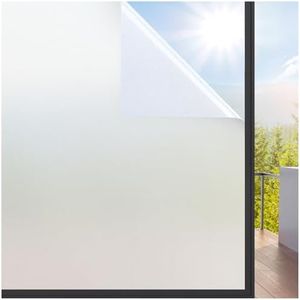 rabbitgoo Window Privacy Film, Frosted Glass Window Film, Removable Opaque Sun Blocking Glass Covering Non-Adhesives Static Cling Vinyl Decals for Bathroom, Matte Pure, 44.5 x 200cm