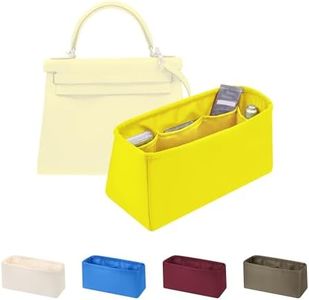 KINGS IN BAG Silky Bag Insert for Kelly 40, Purse Organizer Compatible with Hermes Kelly, Lightweight Luxury Bag Shaper with Multiple Pockets for Daily Use (Lime, KE 40)
