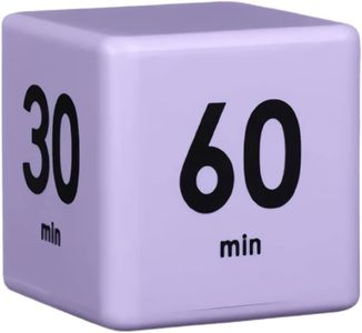 Feilifan Timer Cube,Cube Timer Desk Timer Kitchen Timer Kid Timer Gravity Sensor flip Timer for Time Management and Countdown Settings 15 20 30 60 Minutes, Purple