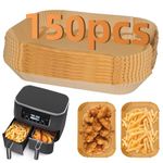 FIFHEN 150PC Air Fryer Liners, Ninja Air Fryer Paper Liners Disposable, Ninja Dual Air Fryer Accessories for Ninja AF300UK AF400UK, Salter, Tower and Other Dual Zone Air Fryer