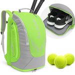 INOXTO 40L Tennis Bags for Women and Men Large Tennis Backpack Can Hold 2 Tennis Rackets, Waterproof and Breathable Pickleball Bag With Independent Shoe Storage for Tennis Badminton Travel Camping