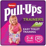 Huggies Pull-Ups, Trainers Day Nappy Pants for Girls - 2-4 Years, Size 6-7 Pull Up Nappies (40 Pants) - Essential Pull-Ups for Easy Toilet Training - Learn Wet From Dry