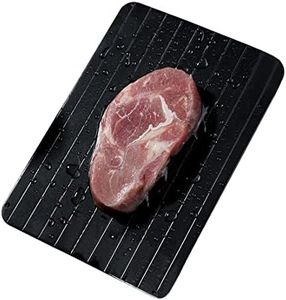 ZMREN Defrosting Tray, Aluminium, Rectangular, Black, Fast Defrosting for Fish, Meat, Poultry and More, 29.5 x 21 x 0.2 cm