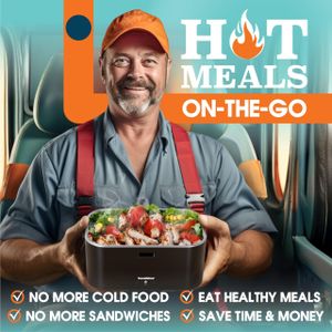 TRAVELISIMO Extra-Large Heated Lunch Box – Portable Food Warmer