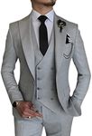 MOGU Mens 3 Piece Suit Slim Fit Tux