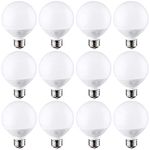 TORCHSTAR 12 Pack - UL & Energy Star Listed - 5W 40W Equiv. G25 LED Bulb, Globe Vanity Light, 3000K Warm White, Medium E26 Base, Omnidirectional Bulb for Bath, Pendant, Dressing Room & Vanity Strip