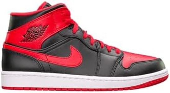 Nike AIR Jordan 1 MID - 554724-061, Black/Fire Red-white, 12