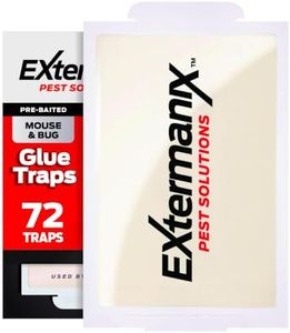 Extermanix Mice Traps – 72 Glue Traps for Mice – Safe for Children & Pets – Strong Adhesive for Pests, Insects & Snakes – Glue Mouse Traps Indoor for Home – Simple to Use & Clean – Mouse Trap