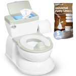 Real Feel Potty with Wipes Storage, Transition Seat & Disposable Liners - Realistic Toilet - Easy to Clean & Assemble - Jool Baby (Sage)