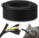 Kanayu Split Flame Retardant Wire Loom High Temperature Cable Conduit Split Cable Sleeves Split Wire Loom Tubing Auto Wire Conduit for Industrial Electrical Wires Automotive Marine(1/2''-50 ft,Black)