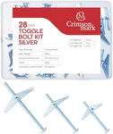 CrimsonMark 28PCS Toggle Bolts for Drywall, Butterfly Kit with Wing Nuts & Screws, Wall Anchors for Drywall and Ceiling, Picture Hanging Kit & Furniture Anchors in 3 Sizes (1/8", 3/16", 1/4")