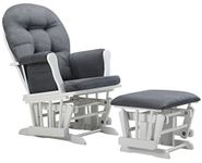 Angel Line Windsor Glider and Ottoman Cushion, White/Dark Gray