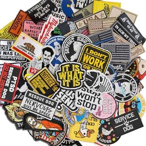 SYLVASS 50PCS Random Funny Hook and Loop Patches Set, Embroidered Tactical Morale Patches, Suitable for Hat, Backpack, Cap, Vest, Helmet, Uniform
