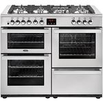 Belling Cookcentre 110DFT Dual Fuel Range Cooker, Stainless Steel, 110cm