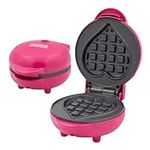 Global Gizmos 37619 Mini Heart Waffle Maker/Non-Stick Plate/Safe Cool Touch Handles/Compact Belgian & American Waffle Machine / 550W Power