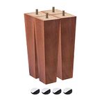 uxcell Furniture Legs, 8 Inch(200mm) Set of 4 Square Solid Wood Couch Legs Feet Chair Table Feet Sofa Support Replacement Parts, Brown
