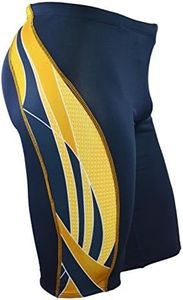 Adoretex Men's Side Wings Jammer Swimsuit (MJ009) - Navy/Gold - 34