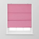 A.Unique Home Textured Weave Dimout Roman Window Blind in a Variety of Colours and Sizes Ideal for any Room. (Pink, 120cm x 170cm (47.2" x 66.9") (4FT))