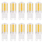 DiCUNO G9 LED Bulbs, 4W (40W Halogen Equivalent), 400lm, 4000K Natural White, 120V AC, Bi-pin G9 Ceramic Base LED Light Bulbs Non-Dimmable for Home Lighting, Pack of 10