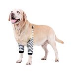 Harikaji Dog Elbow Protector, Elbow Sleeves with Mesh Pad for Medium Large Dogs Prevent Licking Wound(Stripe,3XL)