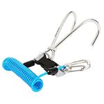 Tbest Scuba Diving Reef Hook Stainless Steel Reef Hook Diving Hook Scuba Safety Accessories with Spiral Coil Lanyard Quick Release Buckle (Blue)