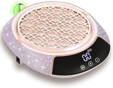 CHRISTINE SHELLY 3500RPM Cordless Nail Dust Collector,Portable Dust Collector Nail Tech with LED Display,Rechargeable Dust Suction Machine with Reusable Fillter for Acrylic Gel Polish,Salon & Home