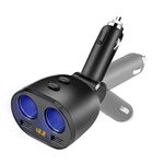 Car Charger Cigarette Lighter Adapter,12V/24V DC Outlet Splitter with Dual USB Ports Car Charger Compatible Phone, Pad, Tablet, Android, Samsung, GPS, Dashcam, Radar Detector and More