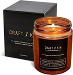 Craft & Kin Premium Spiced Apple & Cinnamon Scented Candle | Cozy Fall Scented Candles | Christmas Scented Candles for Home, 8 Oz 45, Hour Long Lasting Candle | Holiday Candles