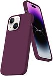 DIZORO Liquid Silicone Compatible for iPhone 14 Case Gel Rubber with Microfiber Lining Non-Slip Full Body Protective Shockproof Back Cover (Wine Red, 6.1 inch)