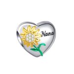 SBI Jewelry Sun Flower Birthday Nana Charm Compatible Pandora Charm Bracelet You are My Sunshine Gift Lucky Charm Bead for Christmas Anniversary